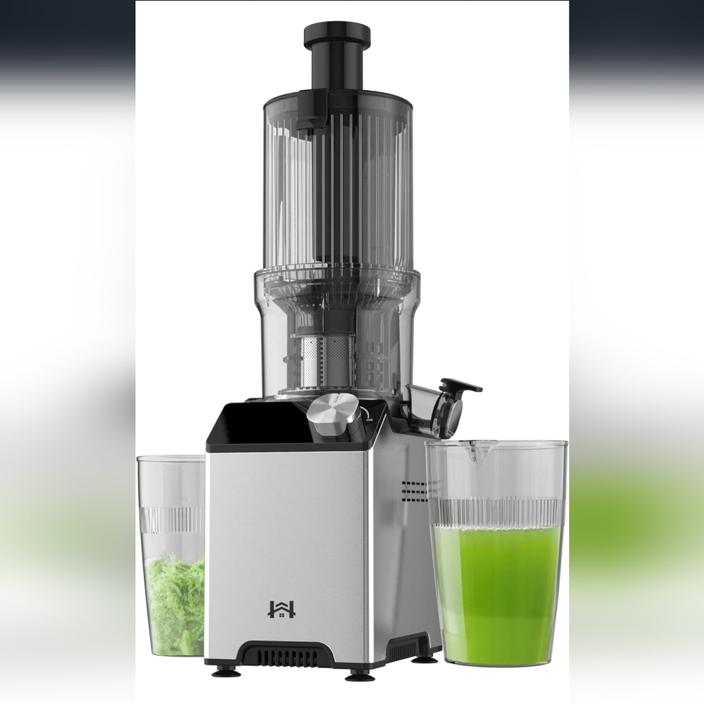 WHUTO Cold Press Juicer, Juicer Machines with 4.35'' Wide Feed Chute, Stainless